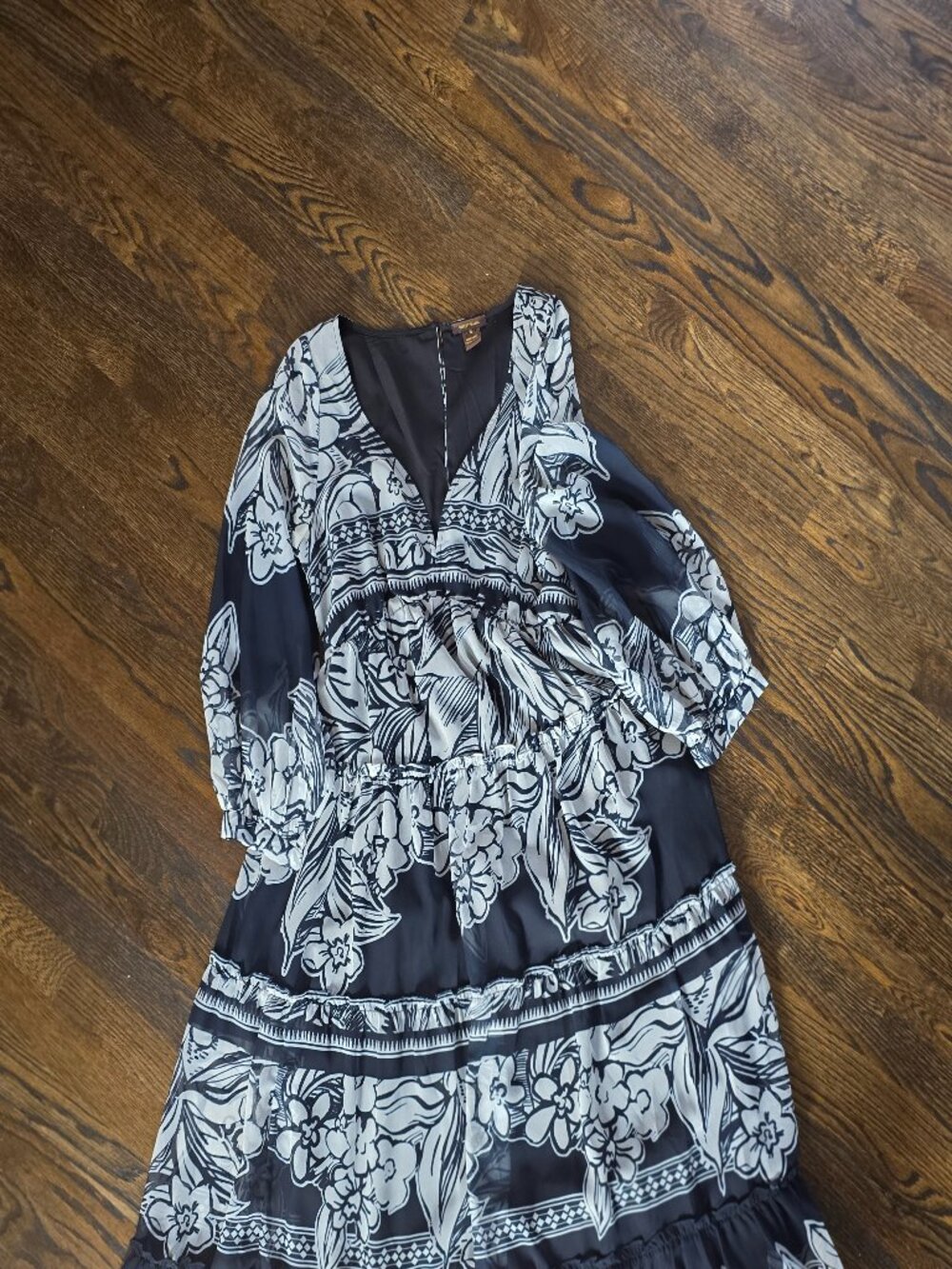 Anthropologie Vineet Bahl Tiered Long-Sleeve Dress Size M